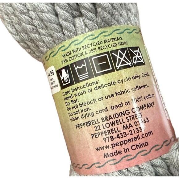 Cora's Cotton Craft Cord NEW Macramé Bulky 4mm .16" Diameter 75 Feet Charcoal - Picture 4 of 4